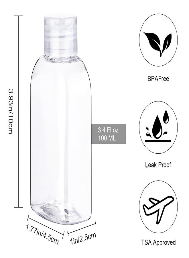 Cosywell Travel Shampoo Bottles 6pcs 3.4oz TSA Approved Travel Bottles for Toiletries Leak Proof Refillable Lotion Containers with Flip Cap Small Plastic Squeeze Bottle(Clear) - Image 2